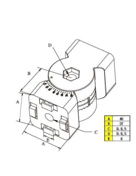 Unión pivotante 0-180º  escala 10 grados con bloqueo