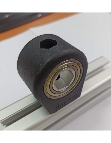 Kit soporte + rodamiento TRYPTICON para perfiles aluminio 4040 modulares