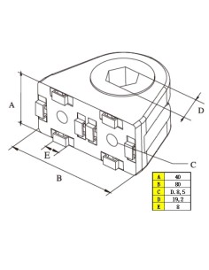 Kit soporte + rodamiento TRYPTICON para perfiles aluminio 4080 modulares 2