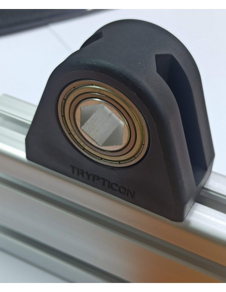 Kit soporte + rodamiento TRYPTICON para perfiles aluminio 4080 modulares