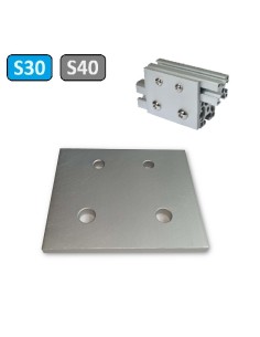 Placa para transición de perfiles entre estructuras S30 y S40
