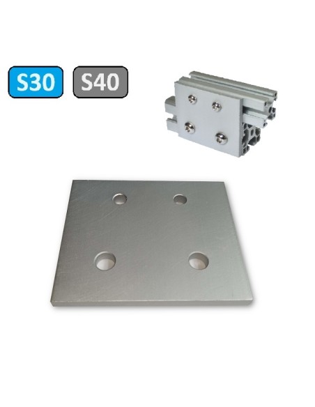 Placa para transición de perfiles entre estructuras S30 y S40