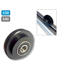 Rueda nylon con rodamiento para perfiles aluminio modular - ranura 8