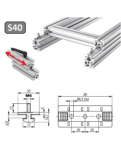 Patín deslizante S40 perfiles 4040 4080 40120 8080 80160 2