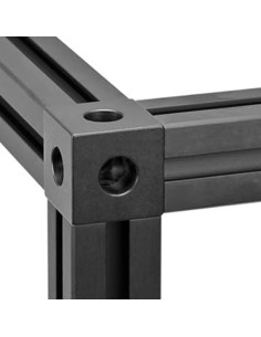 Kit cubo conector de esquina 3 vías negro para perfiles aluminio 2020 2