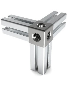 Kit cubo conector de esquina 3 vías para perfiles aluminio 2020 2