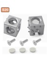 Kit cubo conector de esquina 3 vías para perfiles aluminio 2020