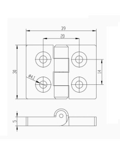 Bisagra nylon para perfiles ranurados (modulares) aluminio 2020 2040 2