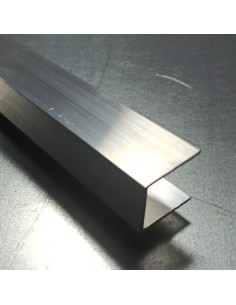 Perfil en U 18x20x1 (16mm interior) acabado en bruto - sin anodizar 2