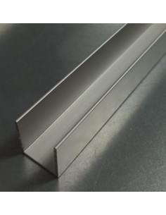 Perfil en U 18x20x1 (16mm interior) - Aluminio anodizado plata 2
