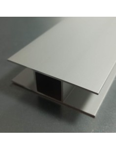 Perfil en H 60x19x1,5 (16mm interior) - Aluminio anodizado plata 2