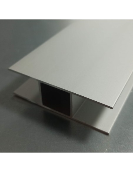Perfil en H 60x19x1,5 (16mm interior) - Aluminio anodizado plata