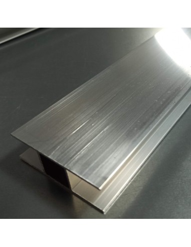Perfil en H 60x19x1,5 (16mm interior) - Aluminio anodizado plata